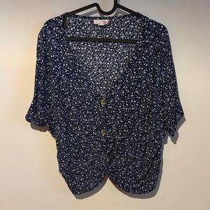 SO Blue and White Floral Top